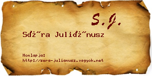 Séra Juliánusz névjegykártya